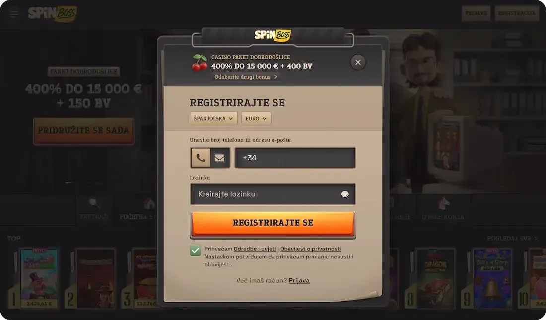 spinboss casino registracija